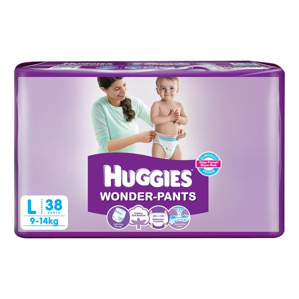 Healthway | Huggies Wonder Pants Large Baby Diaper (9-14Kg) 64pc